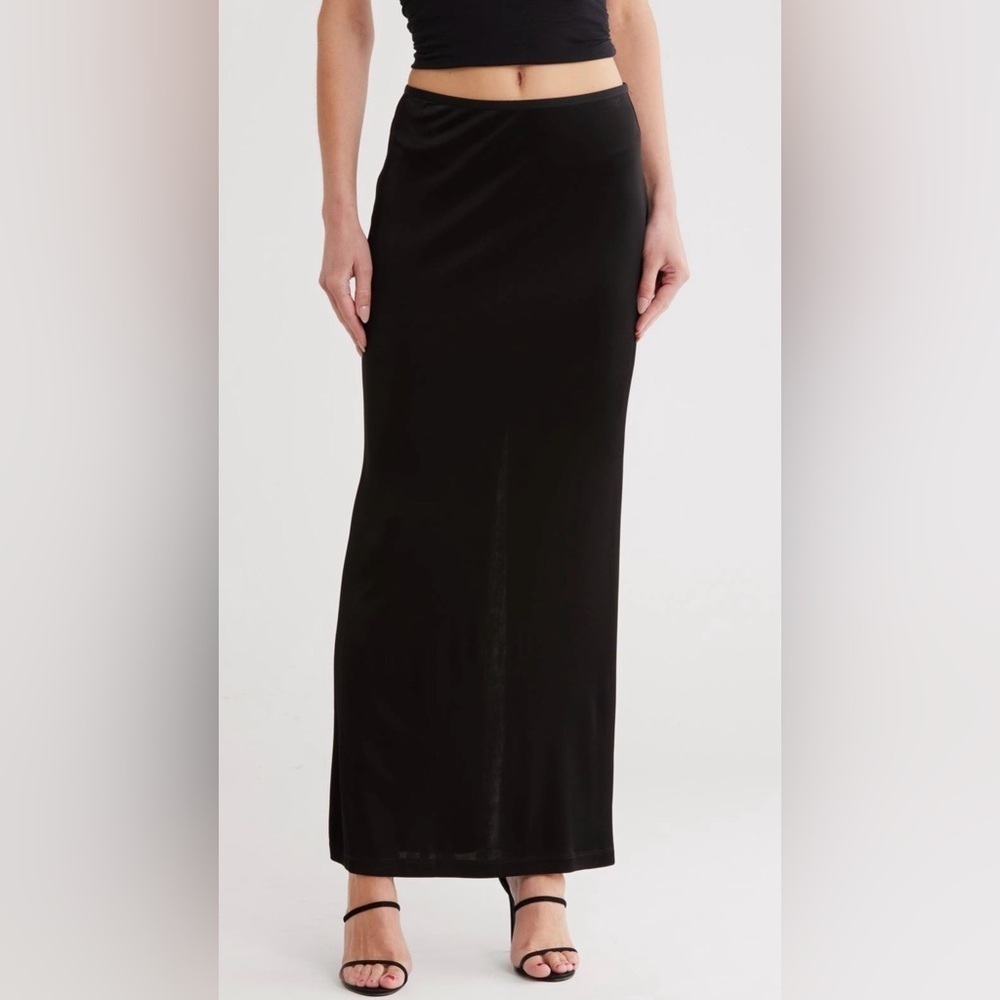 Helmut Lang Fluid Jersey Maxi Skirt NWT Black Minimalist Quiet Luxury S